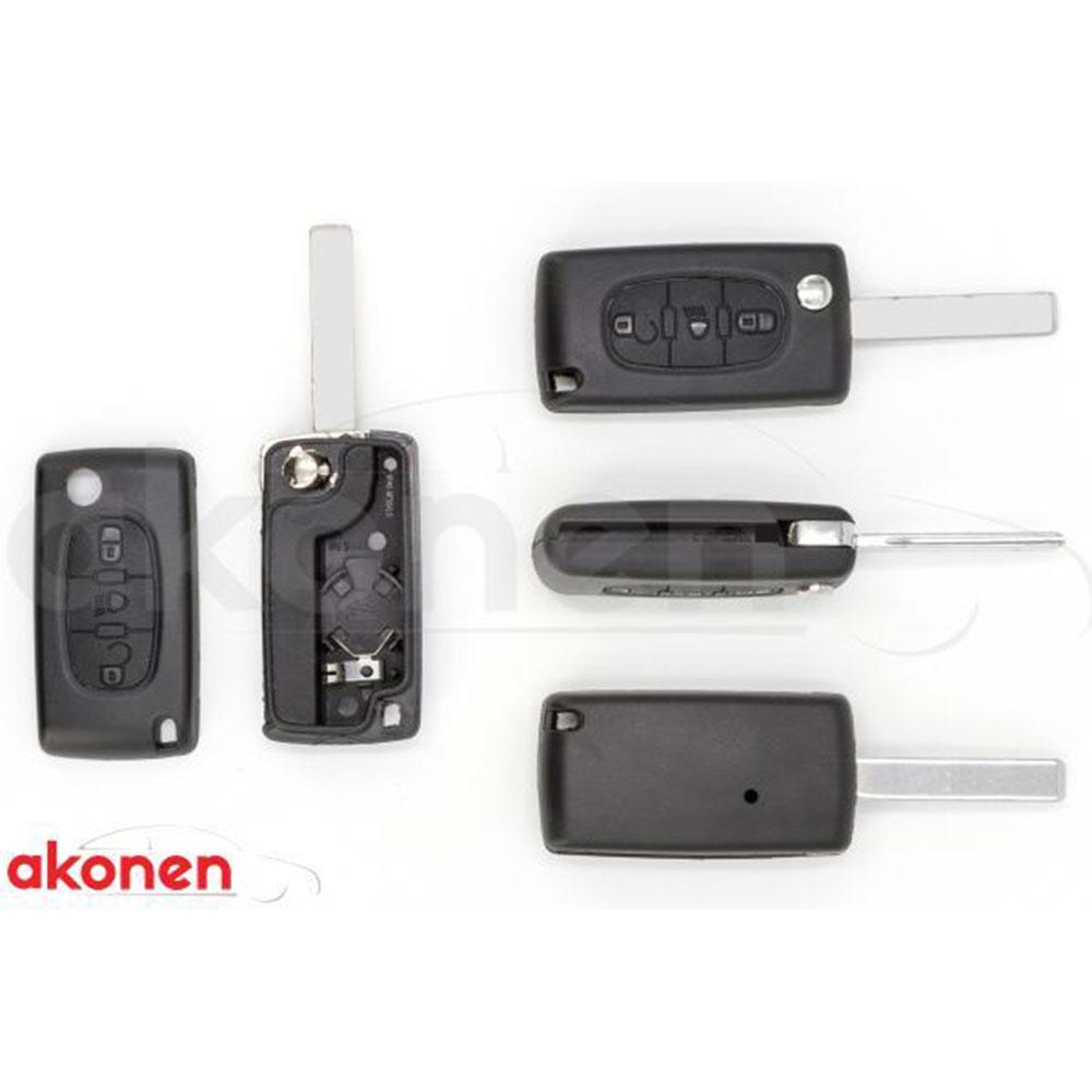 Carcasa cheie contact pentru Citroen berlingo / C2 / C3. 3 butoane. cu cheie Akonen 004CT001