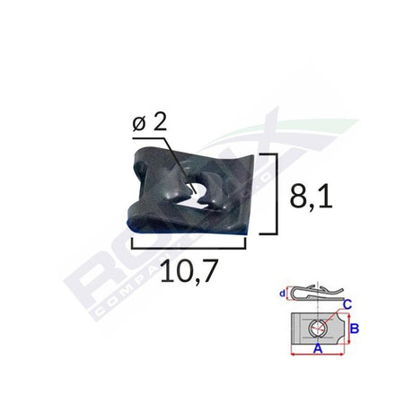 Clips fixare universal - negru set 25 buc Romix 16030