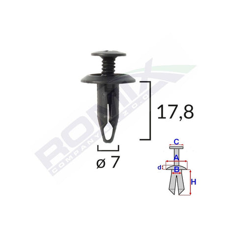 Clips fixare Ford - negru set 10 buc Romix 58211Z