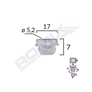 Clips fixare interior pentru Bmw 7X17MM alb set 10 buc Romix C60547