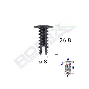 Clips tapiterie pentru fiat/lancia/alfa Romeo - negru set 10 buc Romix 10404 – imagine 3
