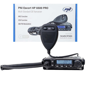 Statie radio cb Pni escort HP 6500 pro, multi-standard, vox, nrc, 4W, am-fm, 12V, sq, asq, mufa de bricheta inclusa PNI-HP-6500P