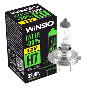 Bec Halogen Winso Hyper +30% H7 - 12V, 55W PX26d ● 3200K 712700