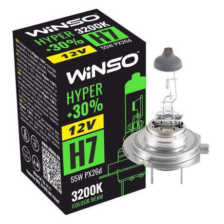 Bec Halogen Winso Hyper +30% H7 - 12V, 55W PX26d ● 3200K 712700