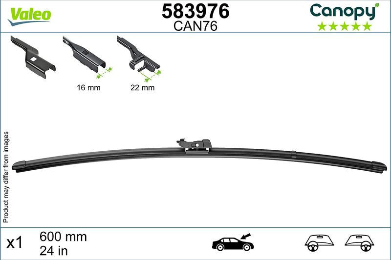 Lamela stergator Valeo Canopy 600 mm | 24 inch 583976 – imagine 2
