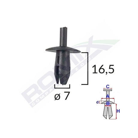 Clips fixare pentru Vw Mercedes - negru set 10 buc Romix 20509