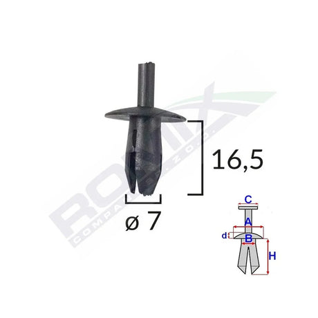 Clips fixare pentru Vw Mercedes - negru set 10 buc Romix 20509 – imagine 2