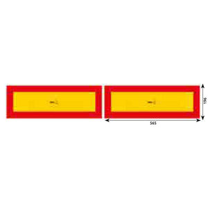 Set 2 placute reflectorizante 565X196 mm galben/ rosu aluminiu Hico TWY067