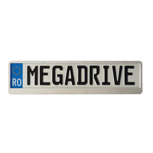 Suport numar inmatriculare Mega Drive metalizat silver 1 buc 45180