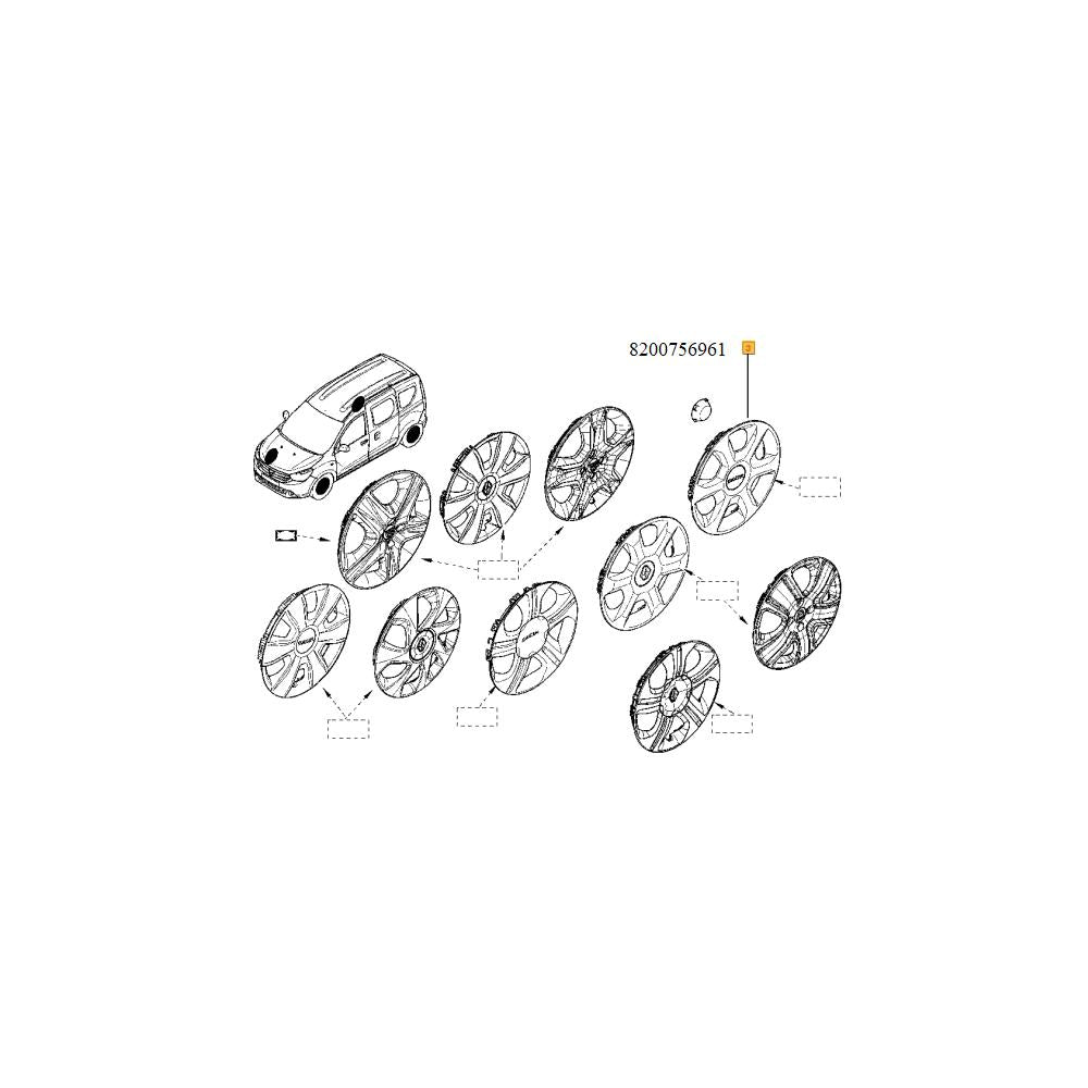 Capac roata tabla 15'' log. facelift/log. ii /dokker Renault 8200756961