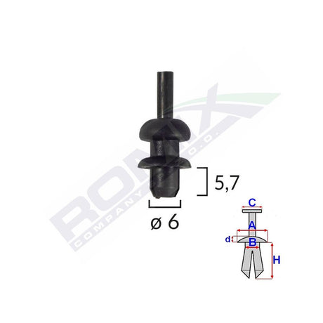 Clips fixare agatator Citroen Fiat Peugeot Seat Skoda - negru set 10 buc Romix 38072