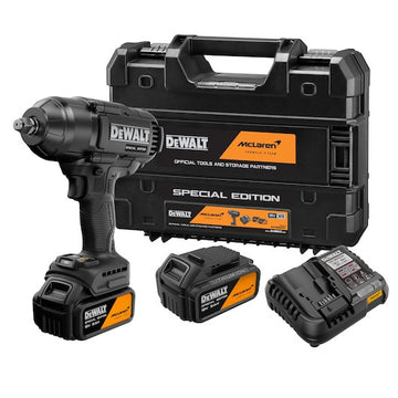 Cheie cu impact DEWALT® x McLaren F1 Team 18V XR® fără perii, inel de reținere de 1/2", cu cuplu ridicat - 2 acumulatori de 5Ah DCF99MP2TQW