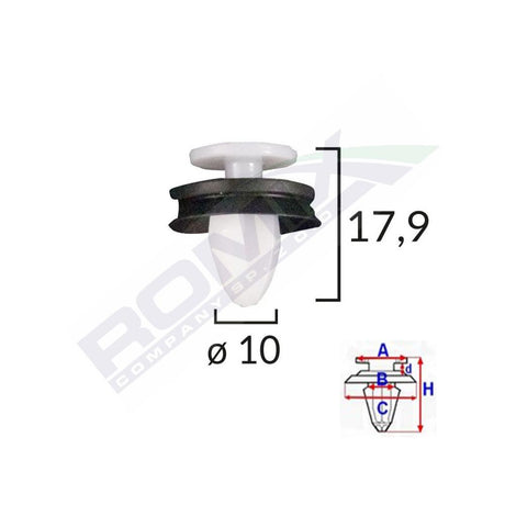 Clips tapiterie Peugeot 407/408 set 10 buc Romix C40790