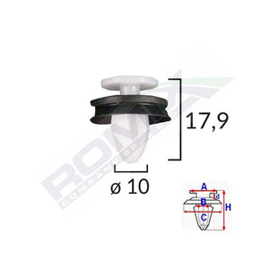 Clips tapiterie Peugeot 407/408 set 10 buc Romix C40790 – imagine 2