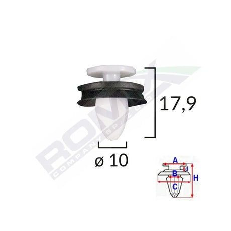 Clips tapiterie Peugeot 407/408 set 10 buc Romix C40790 – imagine 2