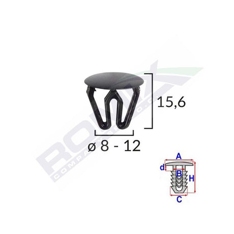 Clips universal negru set 25 buc Romix 10140