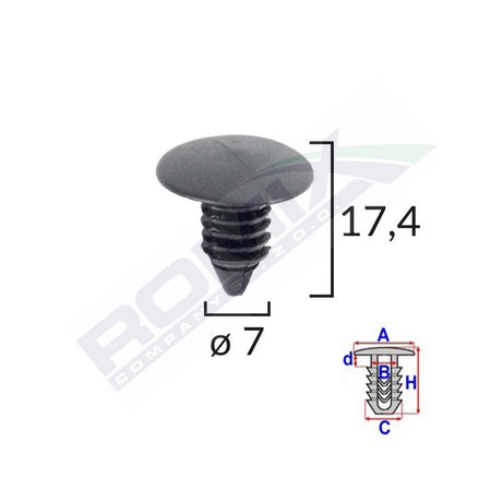 Clips tapiterie pentru citroen/daewoo set 10 buc Romix 10021