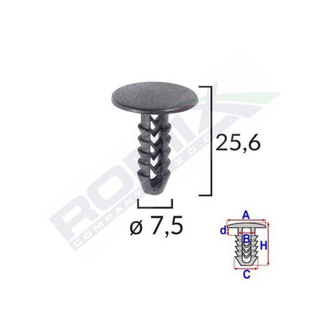 Clips tapiterie pentru fiat/lancia/alfa Romeo set 25 buc Romix 10053