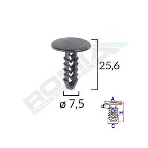 Clips tapiterie pentru fiat/lancia/alfa Romeo set 25 buc Romix 10053 – imagine 2