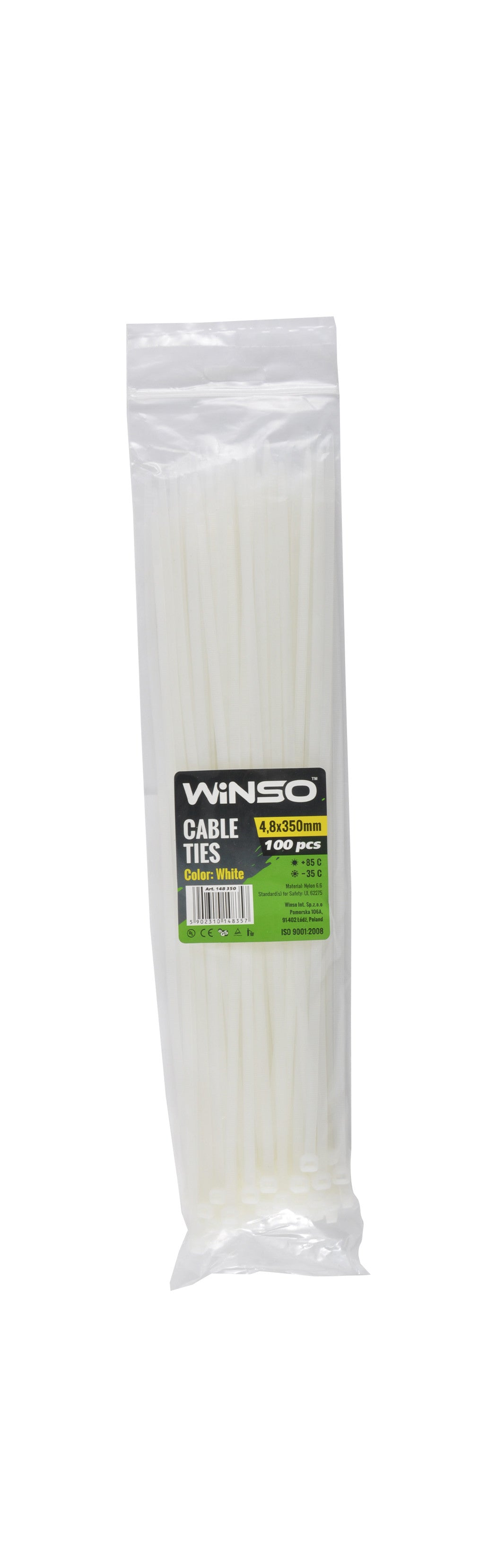 Coliere plastic 4,8x350 Alb - Set 100 buc Winso 148350