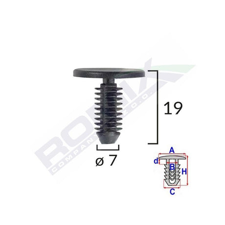 Clips tapiterie pentru citroen/peugeot - negru set 10 buc Romix 10530