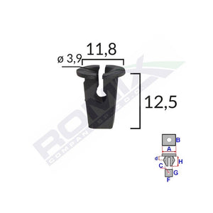 Clips fixare pentru grup vag - negru set 10 buc Romix 15502