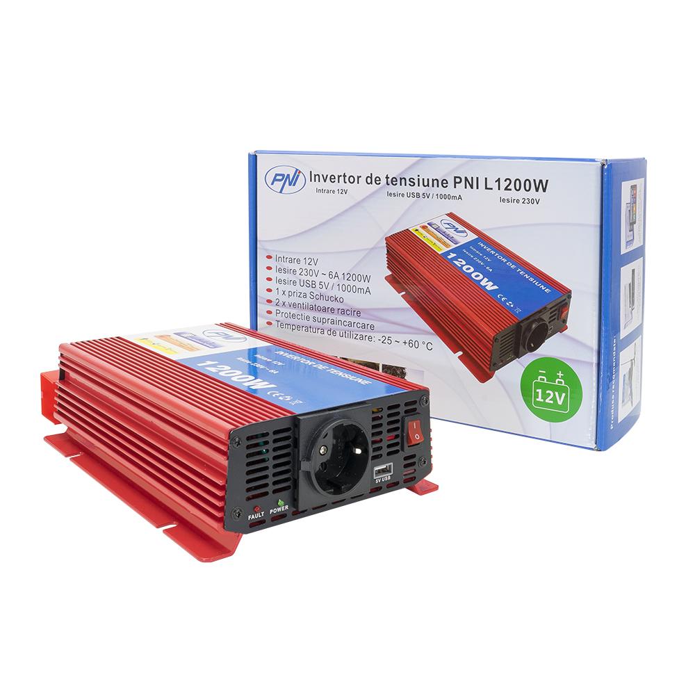 Invertor de tensiune Pni L1200W alimentare 12V iesire 230V PNI-H1200W12