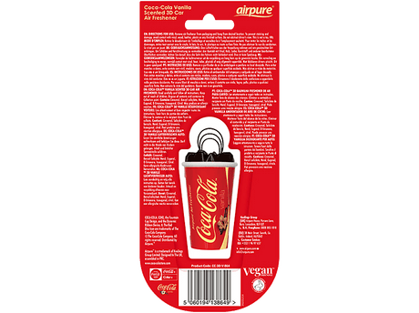 AIRPURE Odorizant pentru mașină, ceașcă 3D, Coca-Cola vanilie AP38649