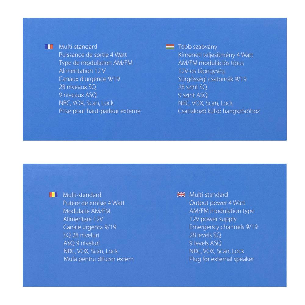 Statie radio cb Pni escort HP 6500 pro, multi-standard, vox, nrc, 4W, am-fm, 12V, sq, asq, mufa de bricheta inclusa PNI-HP-6500P