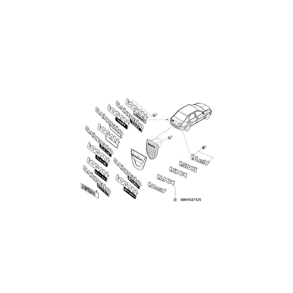 Monograma log. 1.4 mpi Renault 6001547125