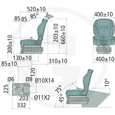 Scaun confort cu suspensie mecanica – cabina ingusta GRANIT