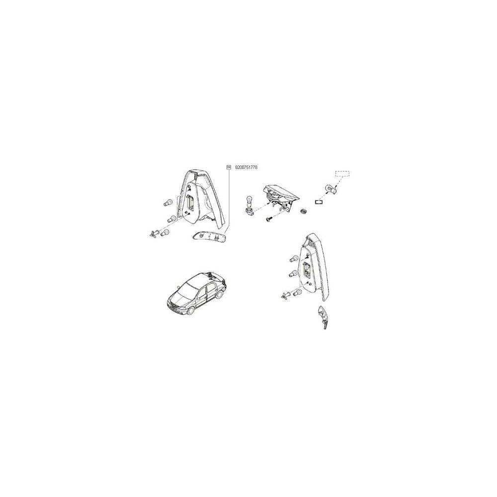 Catadioptru bara spate dr. Renault 8200751778