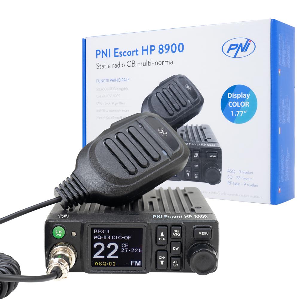 Statie radio cb Pni escort HP 8900 asq, 12V/24V, rf gain, roger beep, ctcss-dcs, dual watch am/fm PNI-HP8900