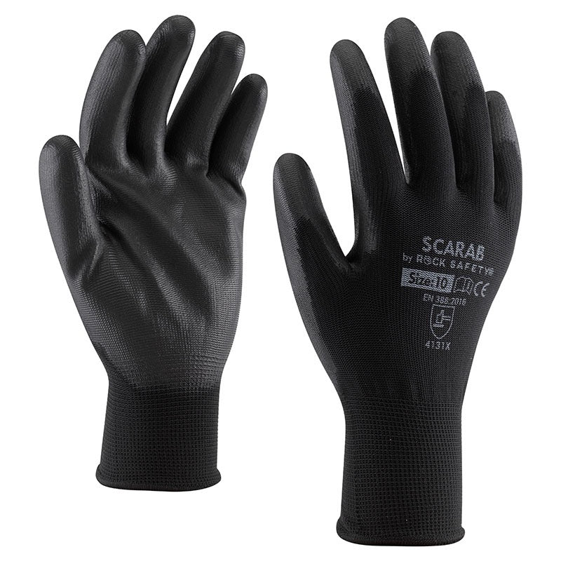 Manusi poliester,imersate partial in PU Set 2 buc Unigloves 10FLEXYBLACK
