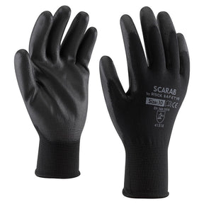 Manusi poliester,imersate partial in PU Set 2 buc Unigloves 10FLEXYBLACK