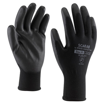 Manusi poliester,imersate partial in PU Set 2 buc Unigloves 10FLEXYBLACK