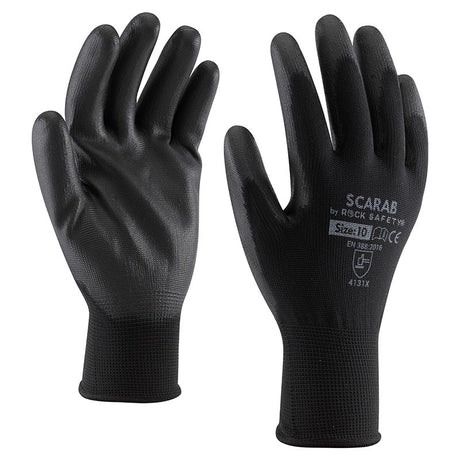 Manusi poliester,imersate partial in PU Set 2 buc Unigloves 10FLEXYBLACK