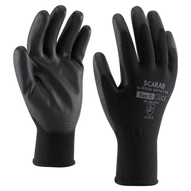 Manusi poliester,imersate partial in PU Set 2 buc Unigloves 10FLEXYBLACK