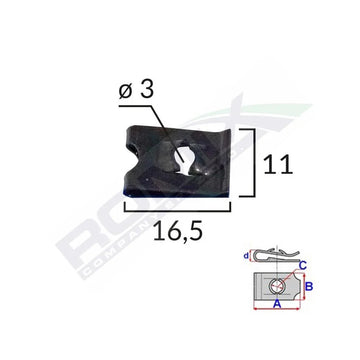 Clips fixare universal - negru set 25 buc Romix 16033