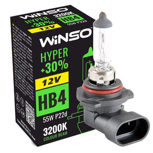 Bec Halogen Winso Hyper +30% HB4 - 12V, 55W P22d ● 3200K 712600
