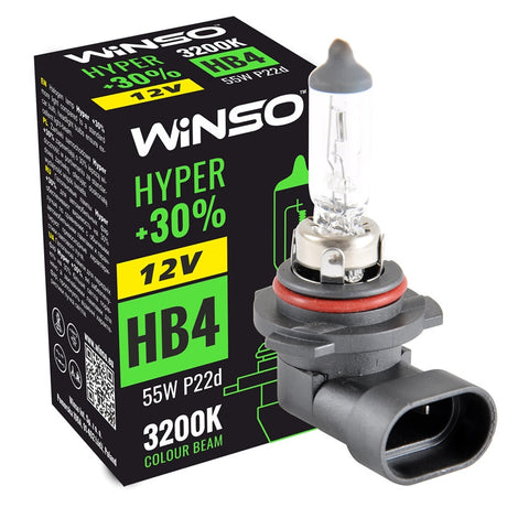 Bec Halogen Winso Hyper +30% HB4 - 12V, 55W P22d ● 3200K 712600