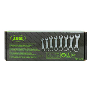 Set de 8 chei combinate cu clichet scurte JBM 54110