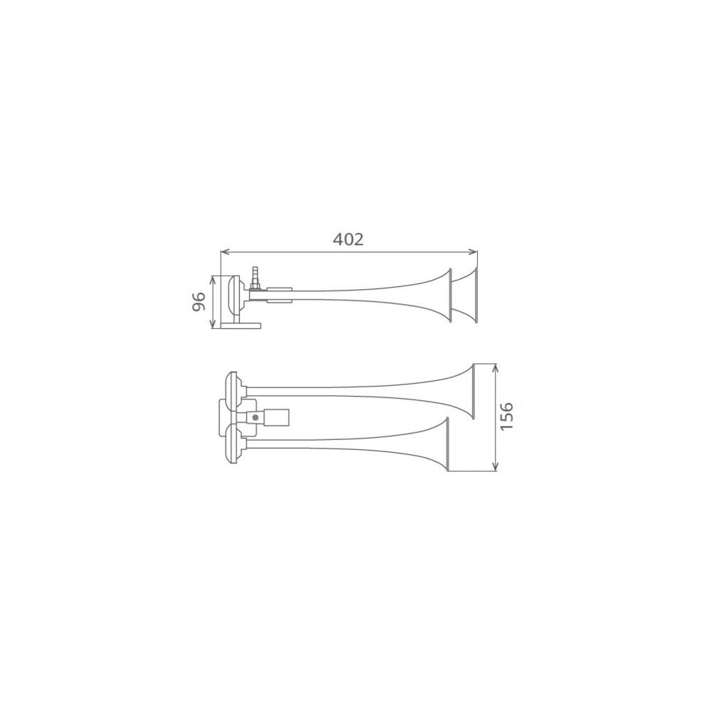 Claxon rosu camion cu doua goarne 24V 1A Seger 80AH2400K