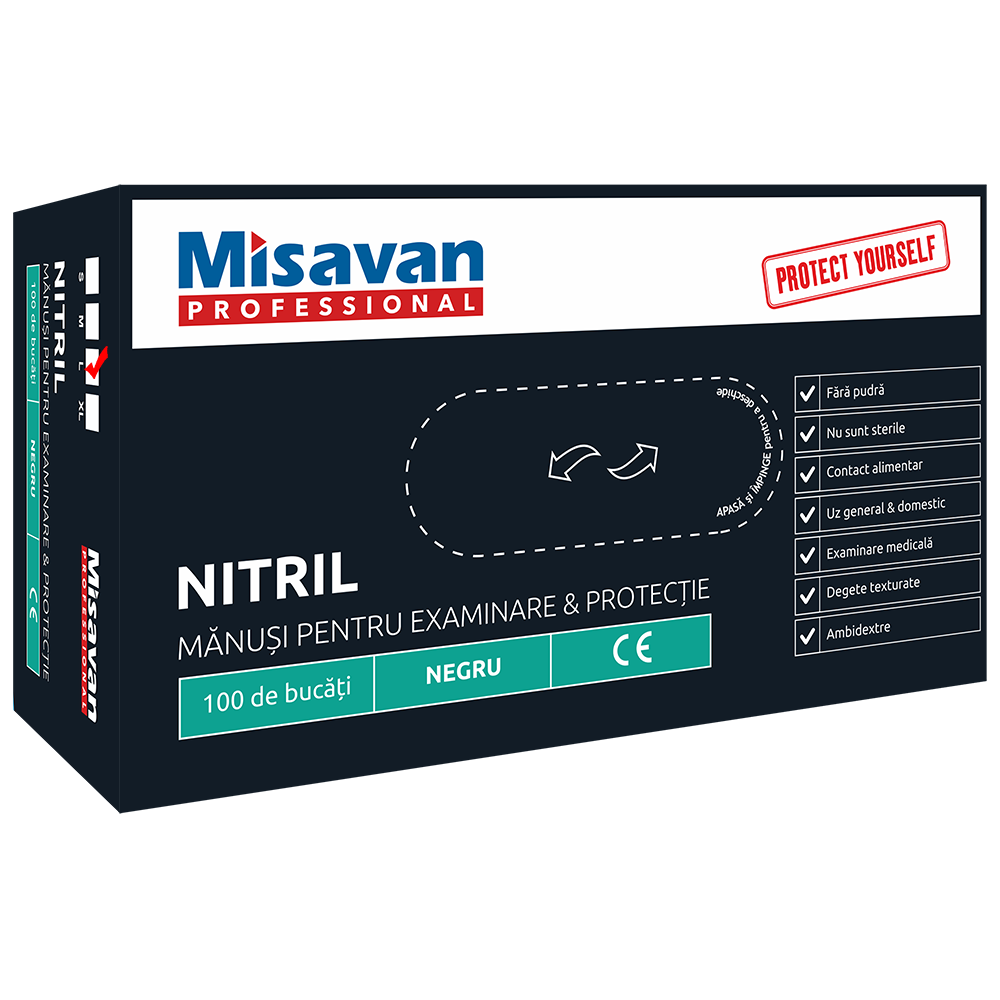 Manusi nitril Misavan, negru L 90015656