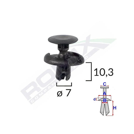 Clips fixare pentru toyota/suzuki 7X10.3MM - negru set 10 buc Romix B23143 – imagine 2