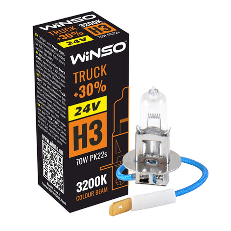 Bec Halogen Winso Truck +30% H3 - 24V, 70W PK22s ● 3200K 724300