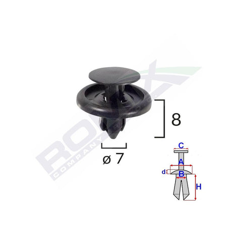 Clips fixare pentru toyota/citroen/lexus 7X8MM - negru set 10 buc Romix B22090