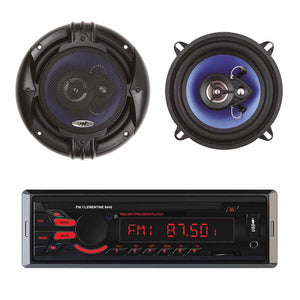 Pachet radio MP3 player auto Pni clementine 8440, 4X45W USB sd aux 12V + set 2 difuzoare auto coaxiale Pni HIFI500, 100W, 12.7 cm PNI-AK005