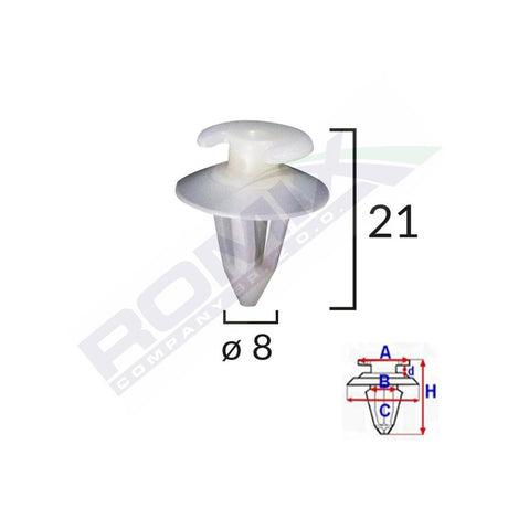 Clips tapiterie pentru audi/bmw/vw - alb set 10 buc Romix 11453