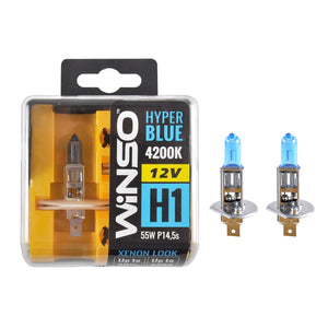 Bec Halogen Winso Hyper Blue H1 - 12V, 55W P14.5s ● 4200K ● Set 2 buc 712150